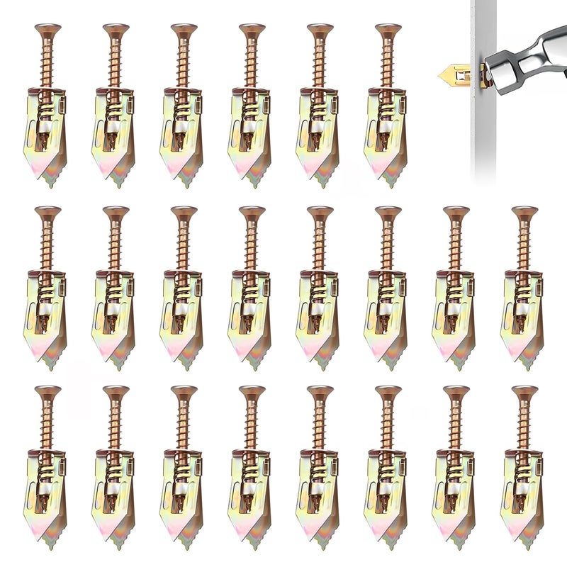 SOPAMI 200PCS Drywall Anchors and Screws Kit, 100 Self Drilling Sheetrock Anchors and 100 Heavy Duty Wall Fasteners, Hollow Wall Anchors for Hanging Shelves, Picture Frames, Cabinets and Home Décor - Image 1
